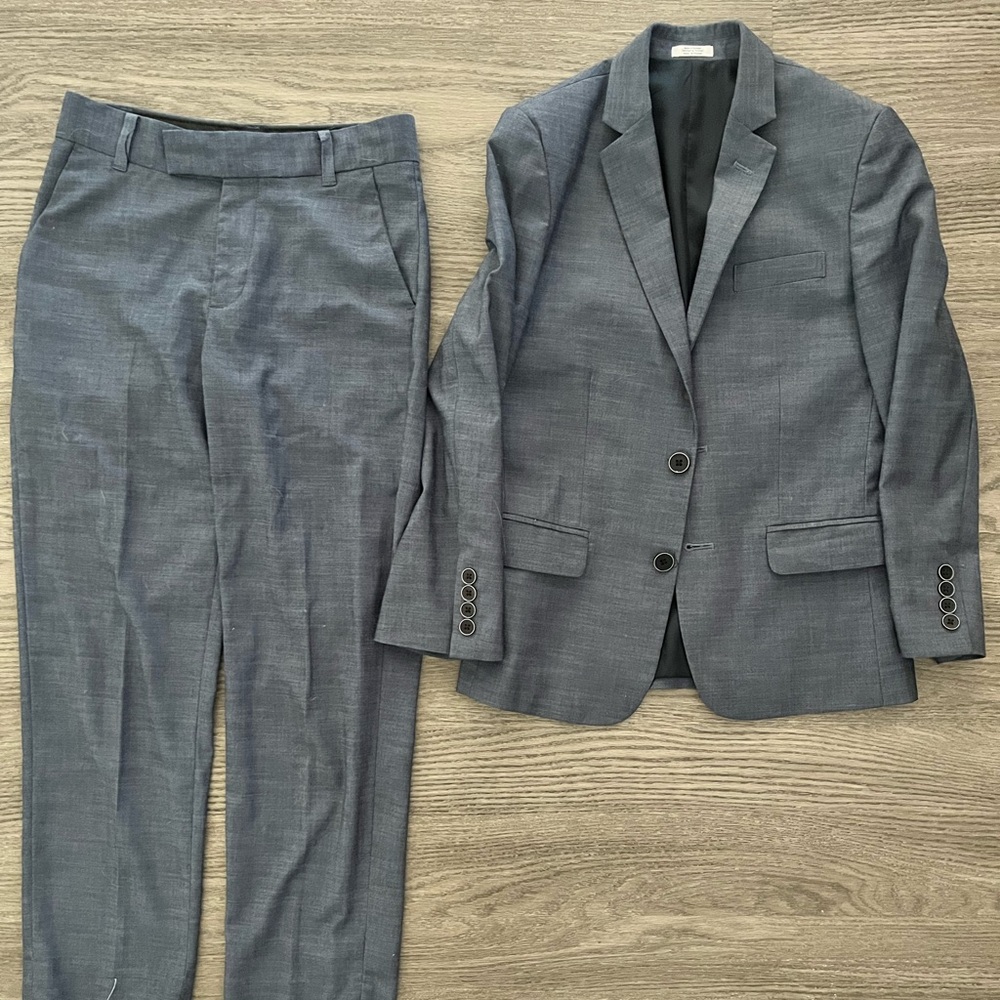 Calvin Klein boys chambray blue suit